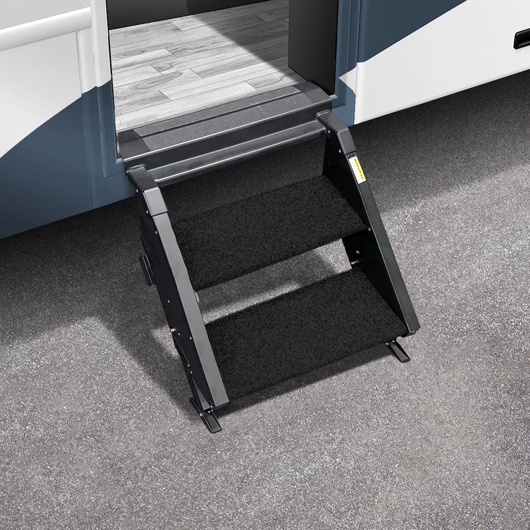 2-0506 – PRESTO FIT Entry Step Rug, Fits MORryde Gen 2 StepAbove 2 Step 19-1/2 Inch Width Obsidian Black 2 Piece
